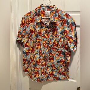 👤Goodfellow & Co Men's Tropical Print Shirt - Multicolor